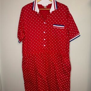 Venezia Red Polka Dot Button Front Romper Size‎ 18/20 Plus